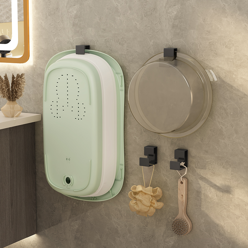 速发脸盆收浴架打免孔壁挂纳室挂钩宝宝洗澡盆架浴盆神器