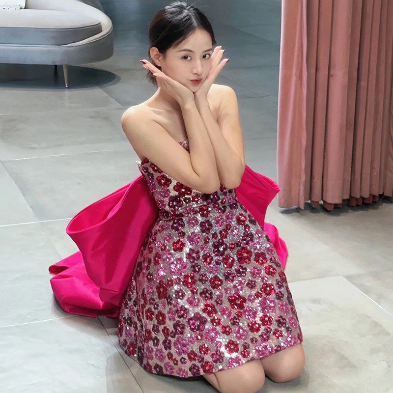 速发抹胸敬酒服2025新款小个子新娘轻奢高端甜美结婚宴会晚礼服裙