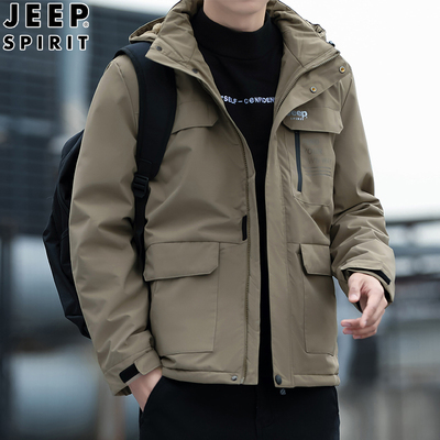 JEEP吉普男士加绒棉衣外套