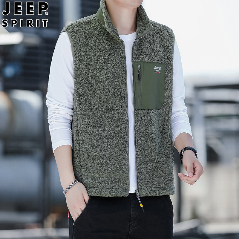 JEEP吉普男士泰迪绒马甲