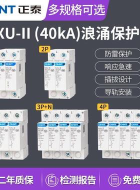 正泰浪涌保护器NXU-II 2P 3P 4P 20KA 40kA65KA100KA避雷器防雷击