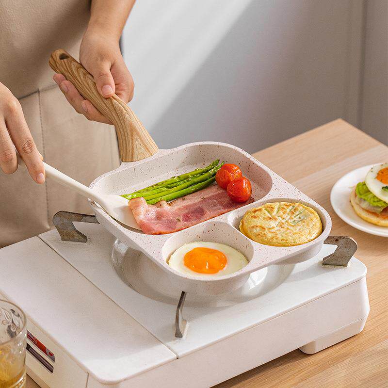 三合底一煎锅早餐锅鸡蛋无品牌/锅堡家用不汉粘平锅牛排煎蛋