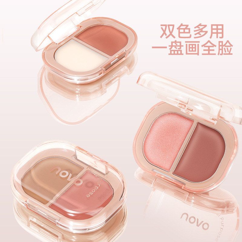膏妆多用眼影双色饰颜妆不灵动NOVO修容一盘全脸腮红高光晕染容持