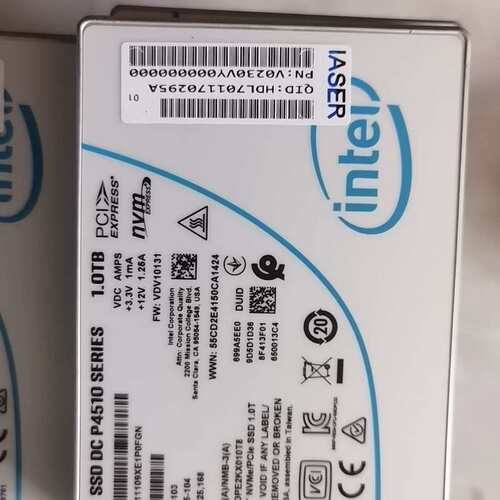 {议价}浪潮硬盘在保1T NVME固态 P4510 实物图 有2