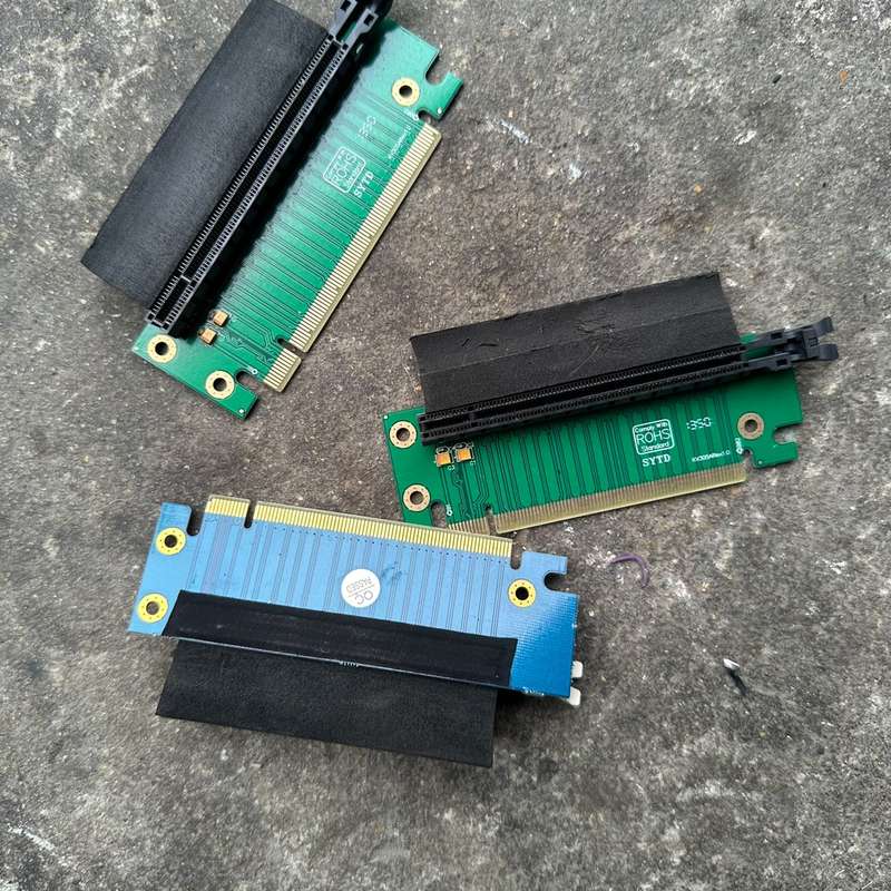 {议价}PCI-E16X显卡转接卡 PCI-E90度转向卡横向转接卡