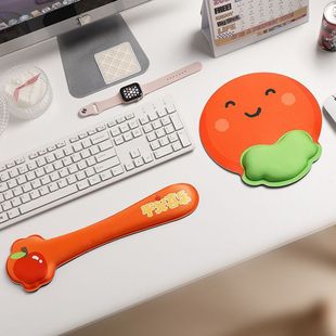 鼠标垫护腕电脑鼠标办公女生滑鼠记忆棉防滑键盘手托创意男生 新款