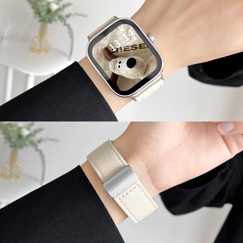 适用红米watch5表带真皮红米手表5新款磁吸手表带小众手表腕带