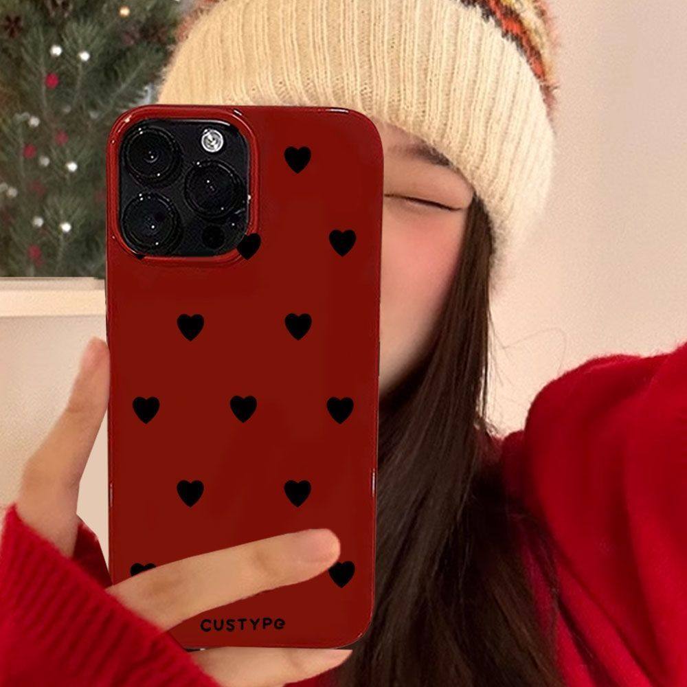 复古小众爱心苹果13手机壳iPhone14新年红15promax简约11软壳12潮,个性定制/设计服务/DIY,手机壳/保护套定制,淘宝优惠券,粉丝福利购,淘宝优惠卷