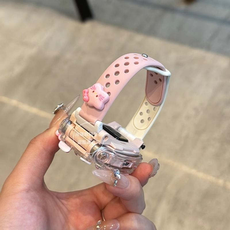 适用华为儿童电话手表表带5/5x/5xpro网洞硅胶4pro/4x保护套3s