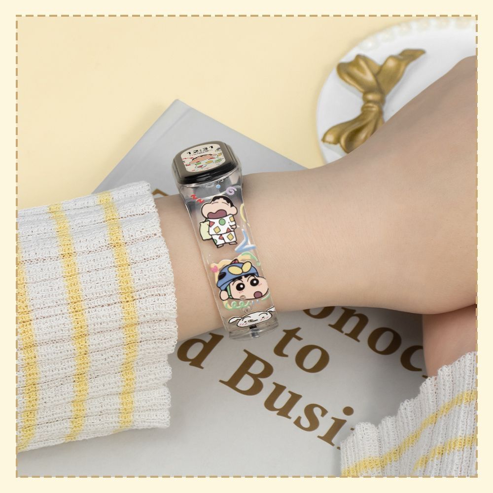 新款野原新之助适用小米9表带8快拆7/6/5通用nfc版蜡笔小新手表带