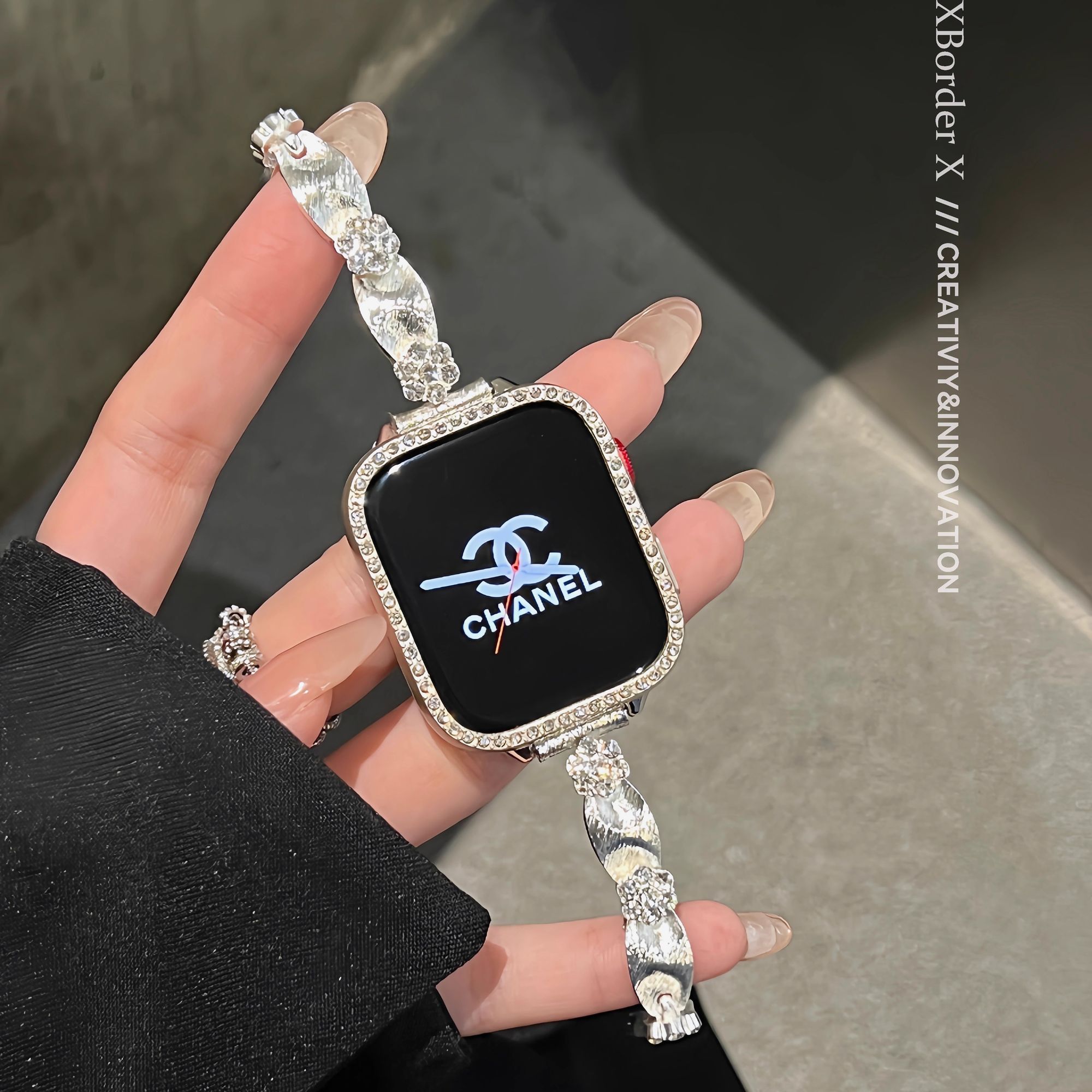 适用华为Fit4表带手表fit3表带新女金属丝绸纹红米5手环小米9pro8