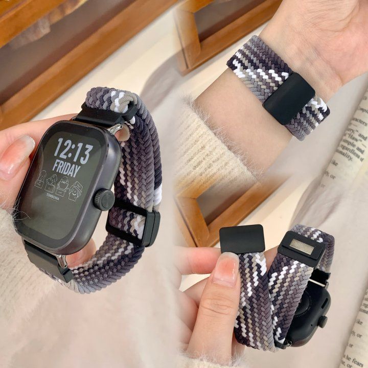 新款显白透气表带适用华为fit3代新年表带fit2代磁吸编织表带fit1