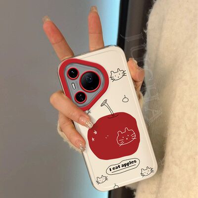 适用红apple猫咪华为pura90pro手机壳全包高颜值HUAWEIpura90设计