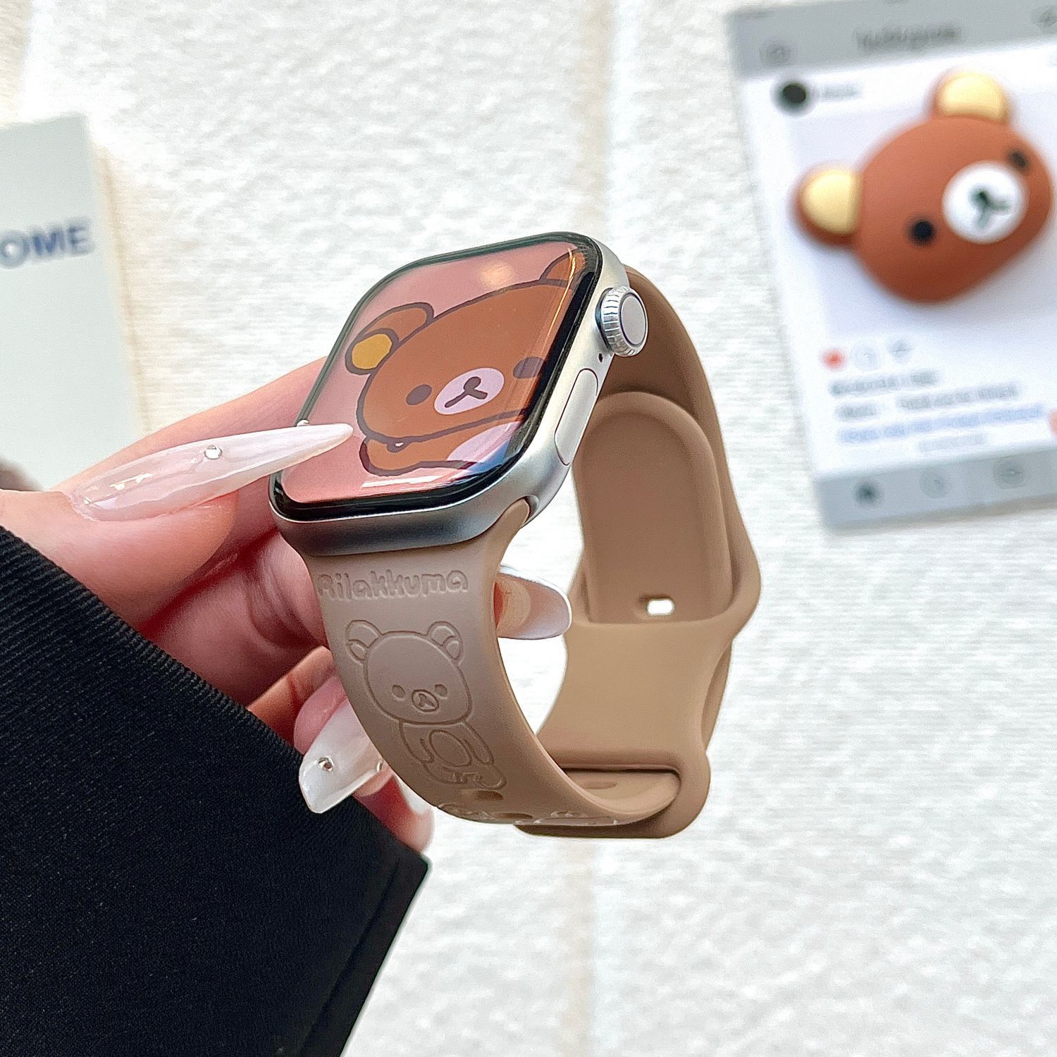 轻松熊适用苹果手表表带iwatchS11/10/9硅胶Apple高级2ultra/SE萌