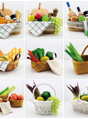 自助餐厅装饰摆件仿真蔬菜水果面包模型样板间厨房家具展厅软饰品