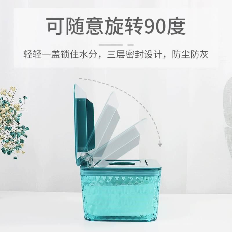 大号湿纸a巾盒带盖 家用客厅卫生间厕所收纳盒 车载塑料抽纸盒