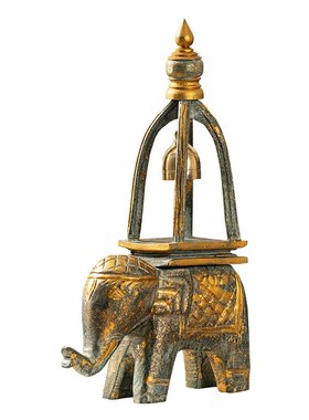 泰式餐厅办公室实木大象摆件结z婚礼物工艺品客厅玄关酒柜乔迁装