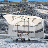 游族人户外露营免搭天幕推车可折叠地车野餐拉杆便携郊游手拉推车