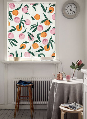 水蜜桃门帘隔断帘挡风门帘布w艺厨房门帘家用免打孔门帘卧室半帘