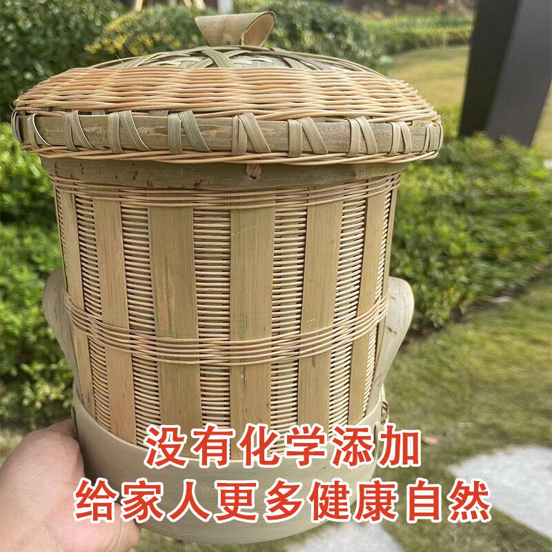 竹桶甑子家用老式竹制甑子煮饭木桶蒸饭竹L子蒸饭桶手工编织竹制