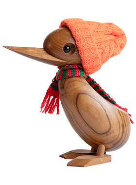 木头鸭子家居装饰品温馨创意墙上桌面窗口摆件可爱丹Z麦木偶礼物