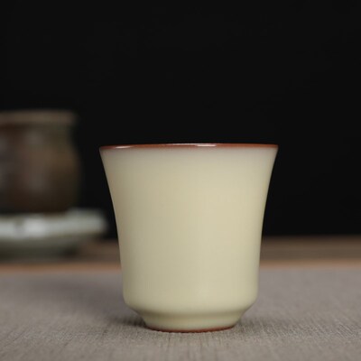 龙泉哥窑青瓷铁胎猪油冻茶杯闻A香杯陶瓷叶金炼手工功夫茶具主人