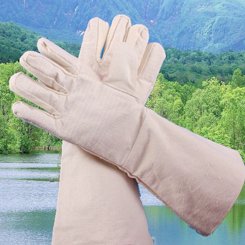 双层加长纯棉白厚帆布劳保防护手套电焊工地作业防滑手Z套厂家直