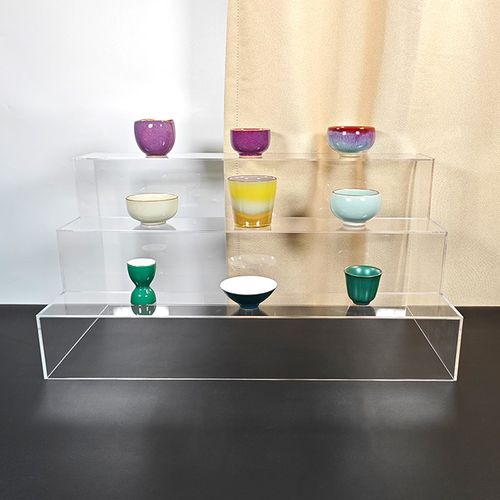 亚克力透明展示台k杯子茶具展示架马克杯咖啡杯水杯收纳架梯形架