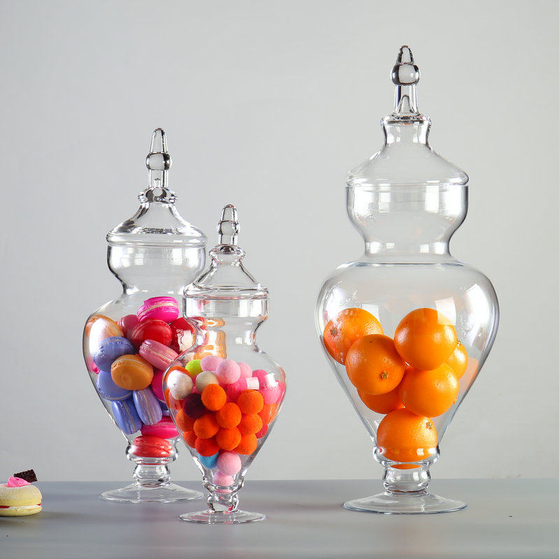 客莱达欧式糖果罐婚庆展示瓶设计师玻璃瓶奖M杯工艺摆件透明储物