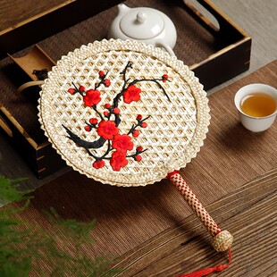 手工编织麦秸扇子老式大r蒲扇夏天便携手摇儿童小宝宝芭蕉宫扇团