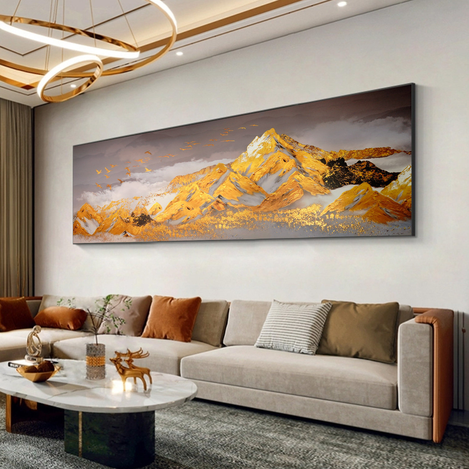 铜雕日照金山客厅沙发背景墙挂画靠山图卧室床头山水装饰风景壁画,家居饰品,铜雕画,淘宝优惠券,粉丝福利购,淘宝优惠卷