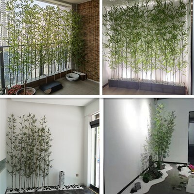 仿真竹子装饰假竹子植物仿生竹林户外造景隔断屏风挡Z墙绿植围栏
