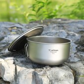 钛工匠户外纯钛锅套锅露营便携汤锅火锅钛合金锅具纯钛Z烧水壶锅