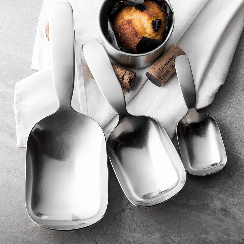 高颜值304不锈钢大勺子分餐勺公勺短I柄汤勺家用饭勺盛饭可爱大号