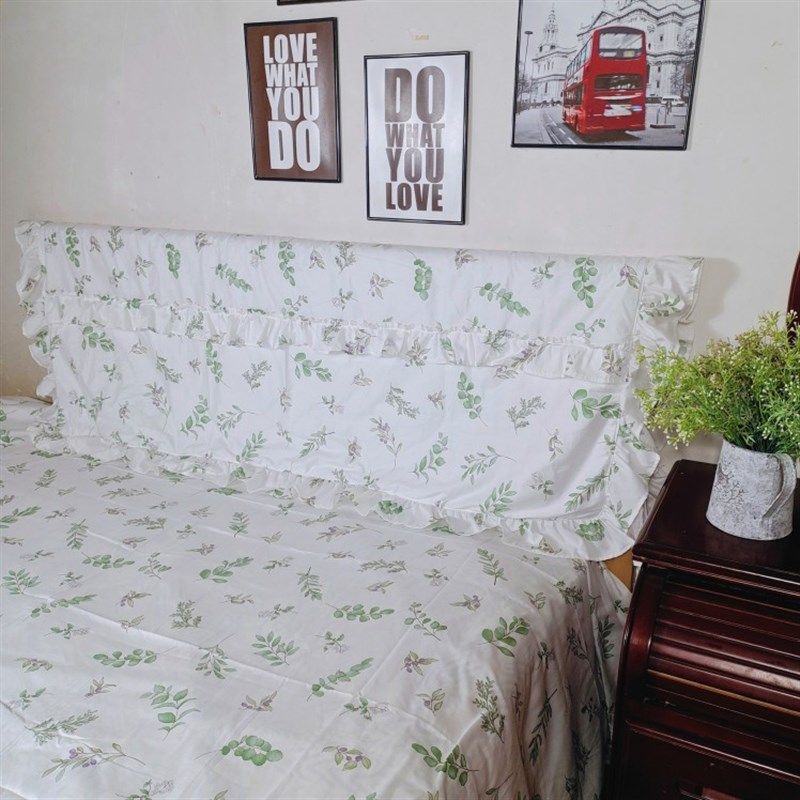 韩式碎花朵纯棉床头o罩套加棉欧式防尘罩全包靠背套罩韩版荷叶边,居家布艺,床头罩,淘宝优惠券,粉丝福利购,淘宝优惠卷