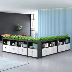 办公室文件柜矮柜储n物柜档案柜资料柜桌边柜子办公区隔断柜花槽