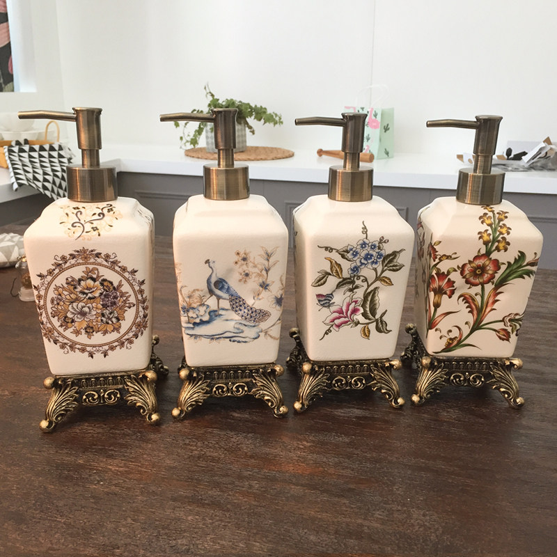 欧式陶瓷按压洗手液瓶创意沐浴露瓶酒店美容N院家用乳液分装瓶大