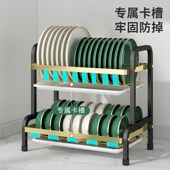厨房置物架碗碟碗盘收纳架沥水架家用多J功能放碗架碗筷收纳盒碗