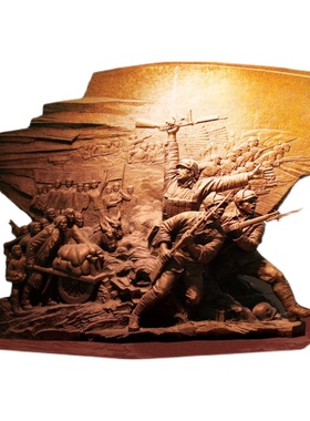 景观不锈钢红旗雕塑户外广场红军人物塑像园林大型U玻璃钢群雕摆