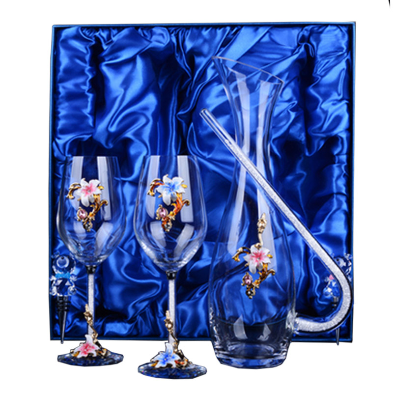 高档水晶b红酒杯高脚杯套装家用创意情侣一对个性欧式奢华酒具礼