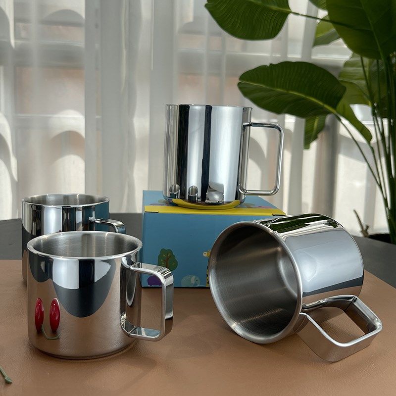 304不锈钢儿童水杯家用防摔宝宝幼儿园专用迷你小喝X水杯子带手柄,餐饮具,随手杯,淘宝优惠券,粉丝福利购,淘宝优惠卷