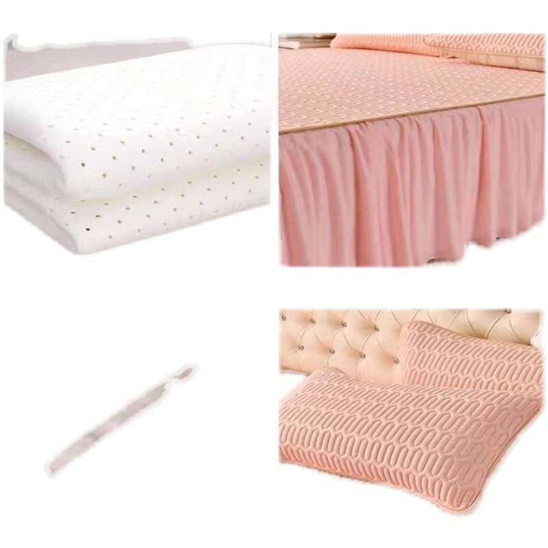 乳胶凉席床裙款冰丝软席子三件套可机洗水洗L折叠夏季1.8m床空调,床上用品,乳胶席,淘宝优惠券,粉丝福利购,淘宝优惠卷