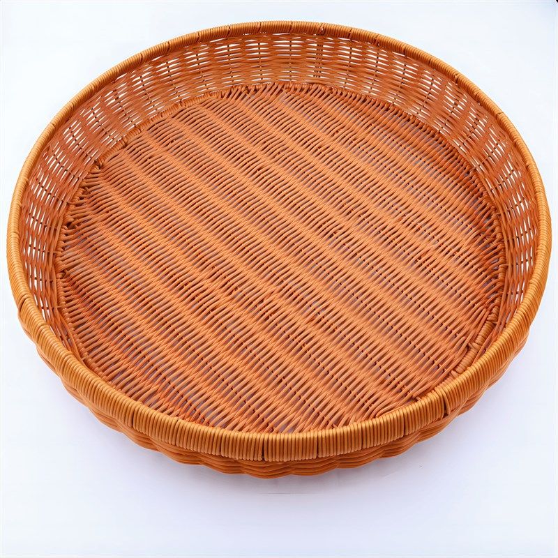 大号簸箕仿藤f圆形包子馒头筐家用托盘水果篮编织收纳盘晒瓜皮晒,收纳整理,其他收纳篮,淘宝优惠券,粉丝福利购,淘宝优惠卷