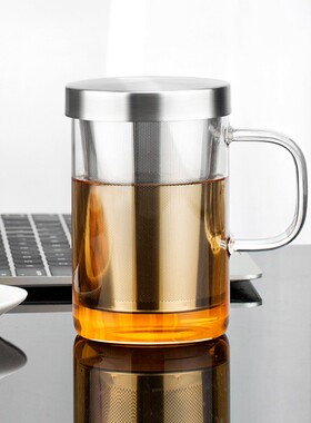 尚明S050/049n个人商务办公杯男女不锈钢过滤耐热玻璃透明泡茶水