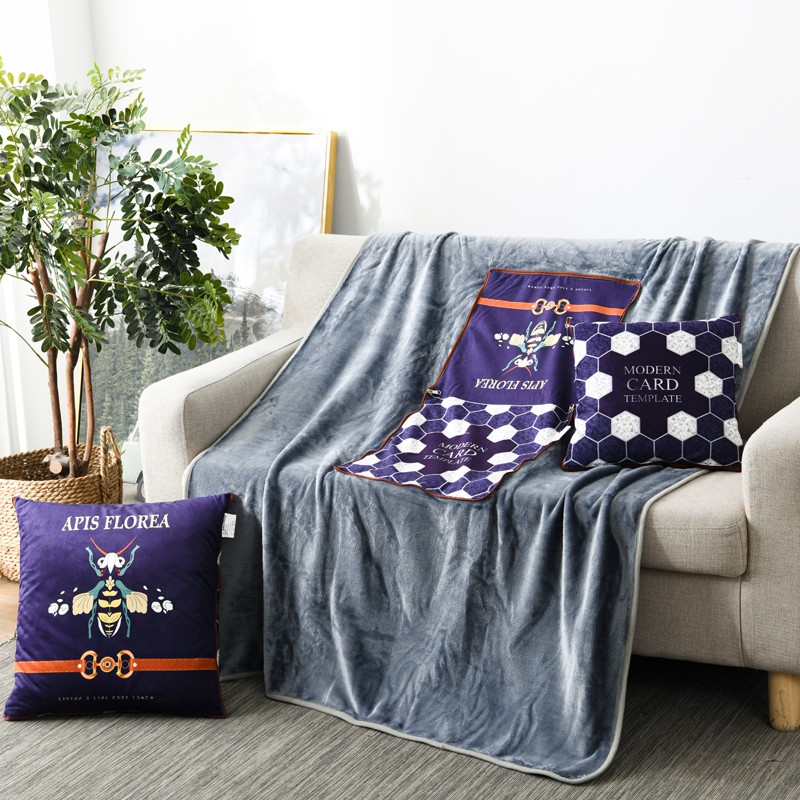 折叠抱枕被子毯子两用汽车靠垫办公室午休空调S毯沙发靠枕头毛毯