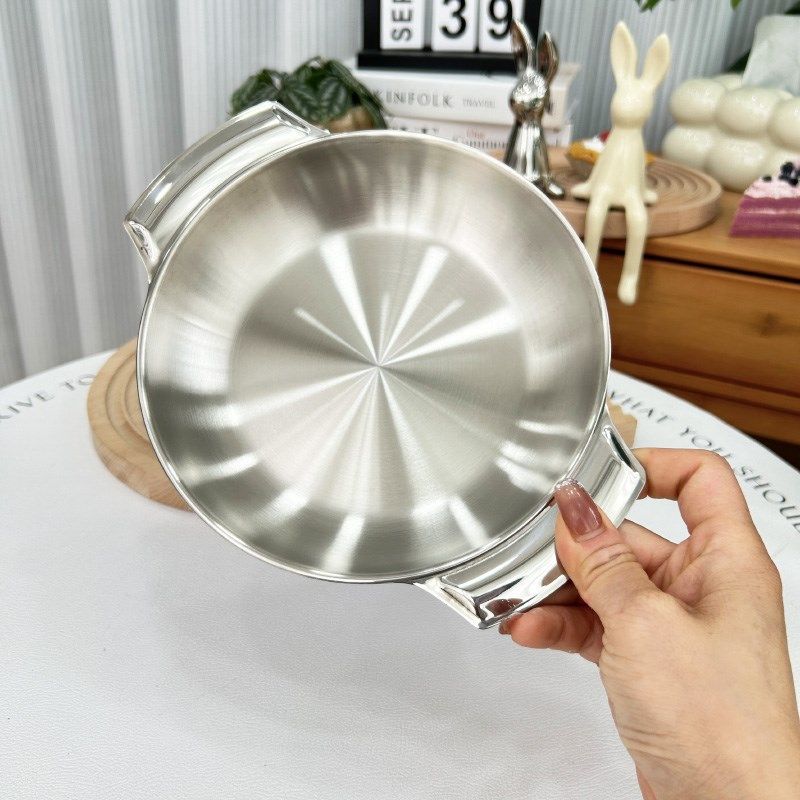 双耳单层碟304不锈钢圆形盘子家用菜盘子零食P碟蒸碟味碟平盘碟子,餐饮具,碟,淘宝优惠券,粉丝福利购,淘宝优惠卷