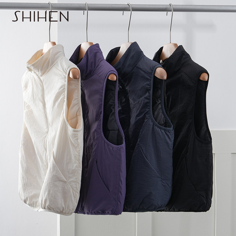 时痕羊毛夹层立领马夹外套简约百搭轻薄款秋冬保暖背心实用棉马甲,女装/女士精品,马夹,淘宝优惠券,粉丝福利购,淘宝优惠卷