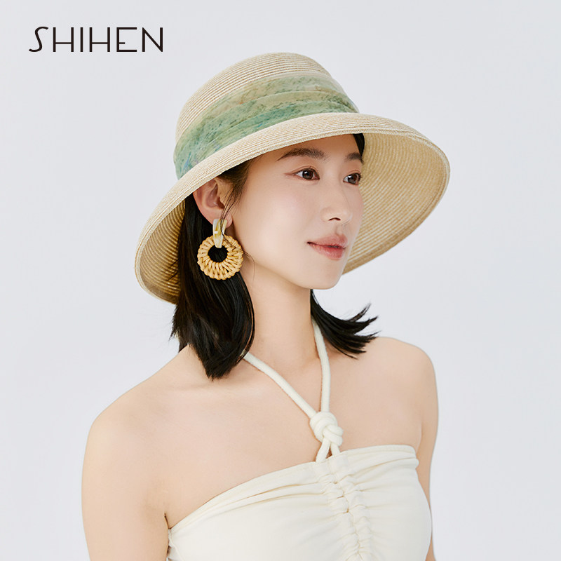 SHIHEN法式赫本风草帽显瘦灯罩帽
