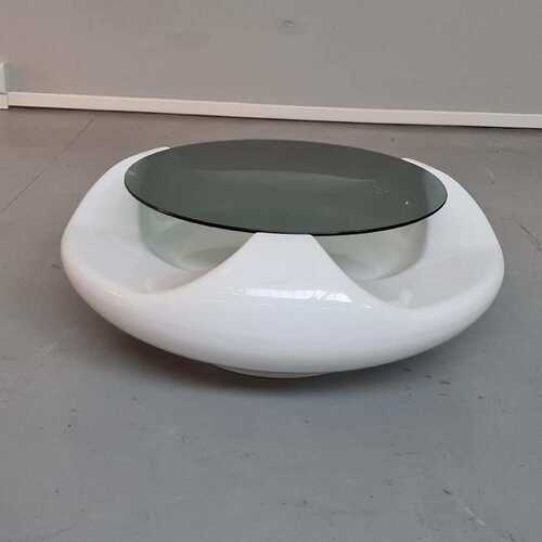 荷花飞碟茶几圆形创意客厅玻璃钢会展现代简约UFO coffee table
