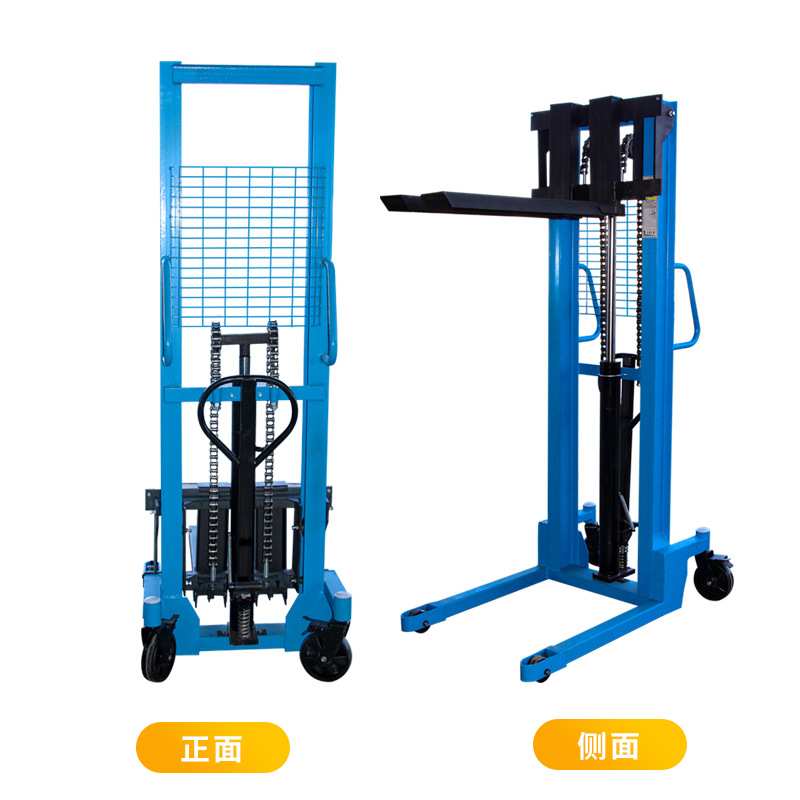 手动堆高车厂家装卸车搬运车液压升高车3t随车物流叉车升降堆高车